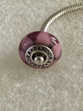 Pandora Lavender and Pink Murano Glass Charm Bead